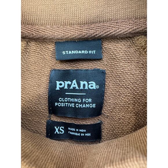 prAna Snakebite Sweatshirt XS Gender Neutral Sepia Brown Organic Cotton NWT - Picture 5 of 15
